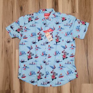 RSVLTS Shirt Mens 2XL Blue Budweiser Regatta Have a Bud Short Sleeve